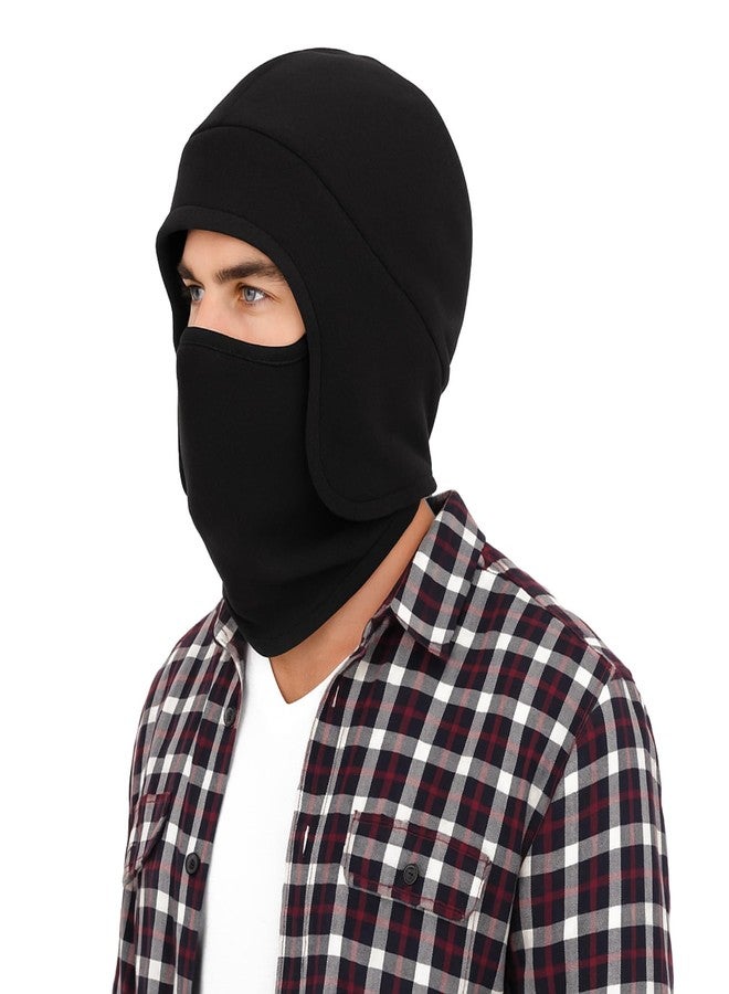Chicingyou Winter Beanie and Mask for Men Warm 2-in-1 Hat Knit Thick Hat with Face Cover Removable Beanie(Black) - Image 1
